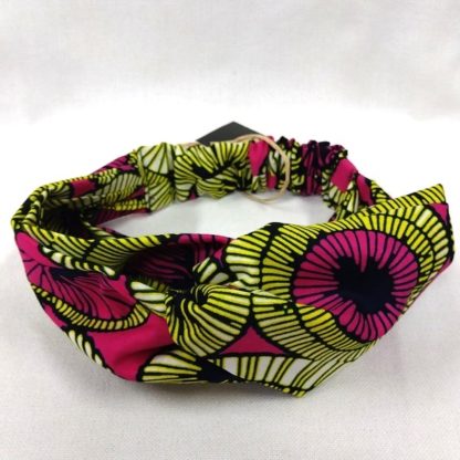 <span style="color: #ff6347; font-style: bold;">【売切】</span><br>142<br>アフリカ布の<br>ヘアバンド<br>ピンク＆イエロー