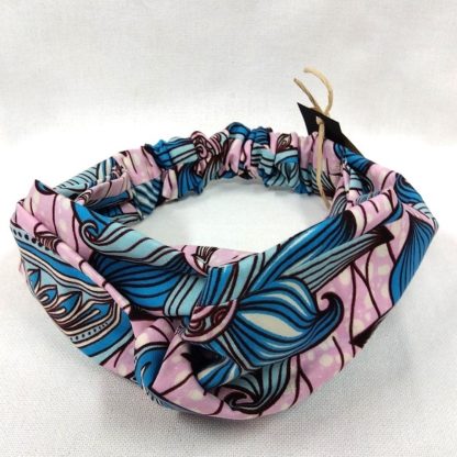 <span style="color: #ff6347; font-style: bold;">【売切】</span><br>141<br>アフリカ布の<br>ヘアバンド<br>ピンク＆ブルー