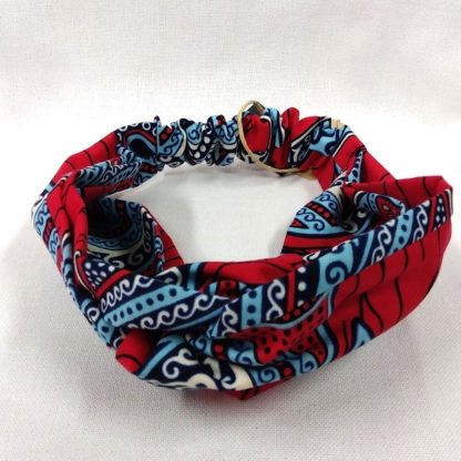 <span style="color: #ff6347; font-style: bold;">【売切】</span><br>137<br>アフリカ布の<br>ヘアバンド<br>レッド＆ブルー