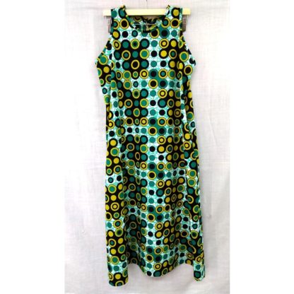 <span style="color: #ff6347; font-style: bold;">【売切】</span><br>017<br>アフリカ布の<br>ワンピースM<br>green