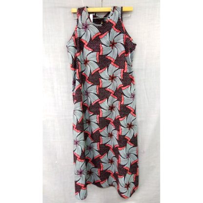 <span style="color: #ff6347; font-style: bold;">【売切】</span><br>016<br>アフリカ布の<br>ワンピースM<br>red