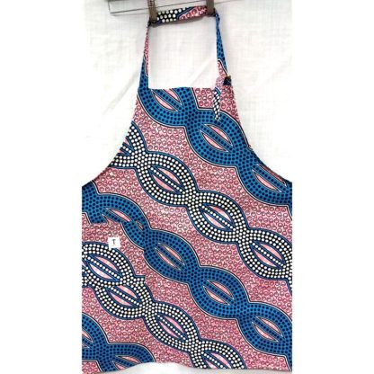 <span style="color: #ff6347; font-style: bold;">【売切】</span><br>013<br>アフリカ布のエプロン<br>blue