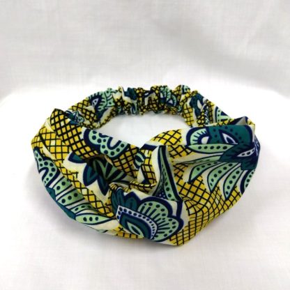 <span style="color: #ff6347; font-style: bold;">【売切】</span><br>136<br>アフリカ布の<br>ヘアバンド<br>イエロー